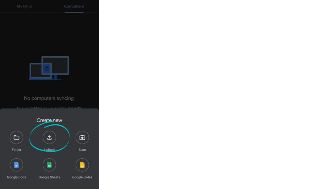 Upload photos and videos in drive