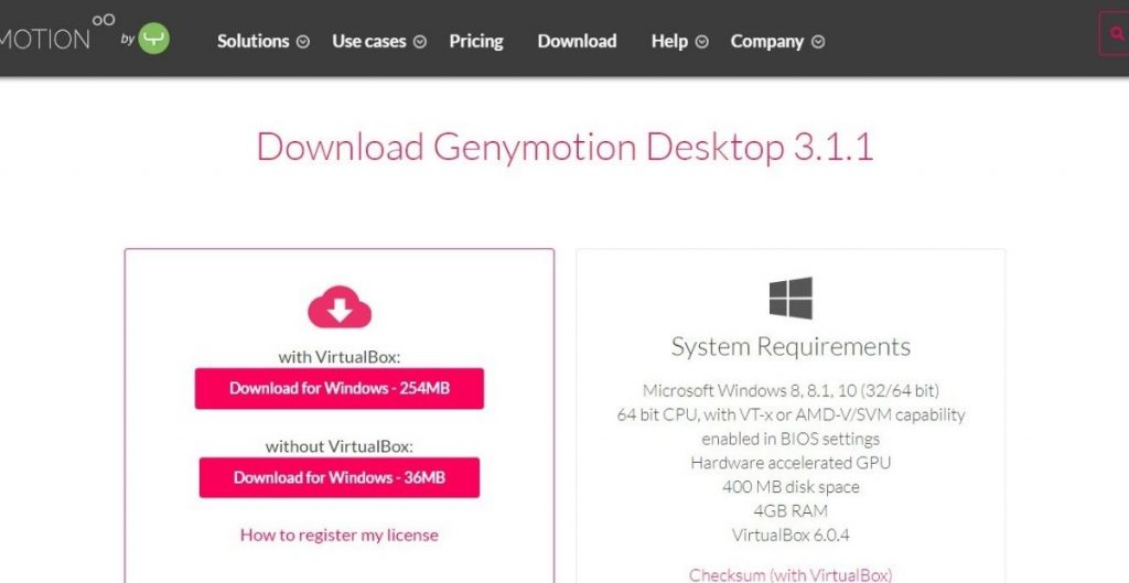 Genymotion Android Emulator