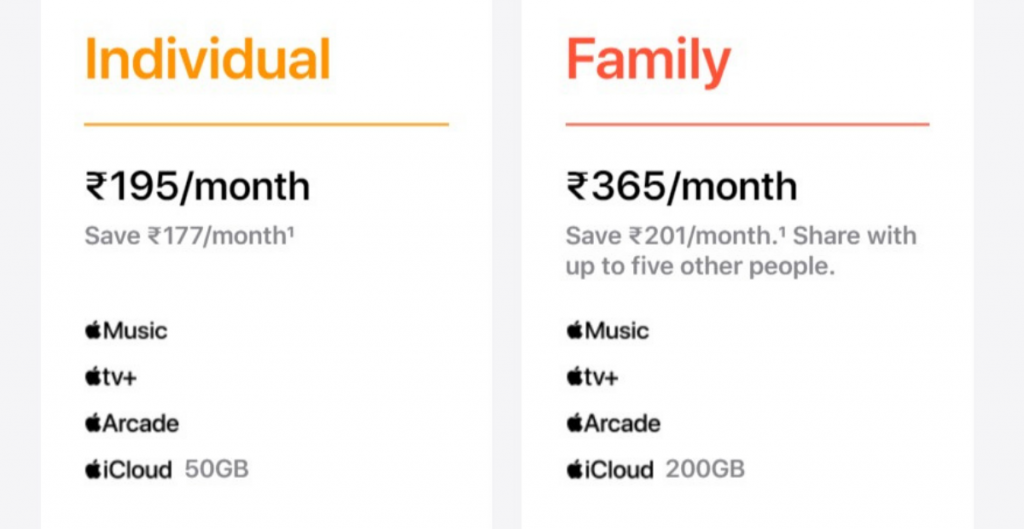 Apple One Price in India