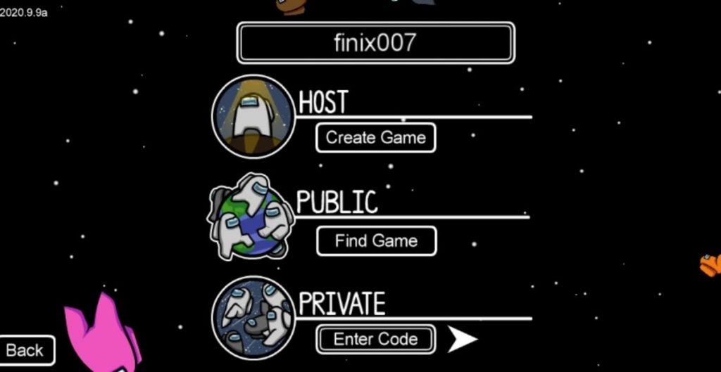 select the game in Among us