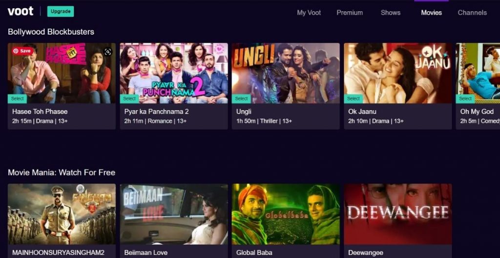 Voot Select benefits